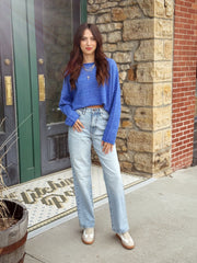 Cello Super High Rise Dad Jean With Mini Slit