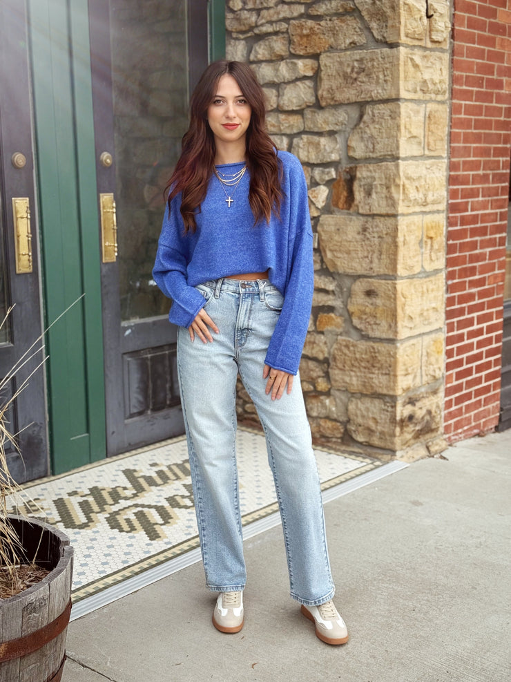 Cello Super High Rise Dad Jean With Mini Slit