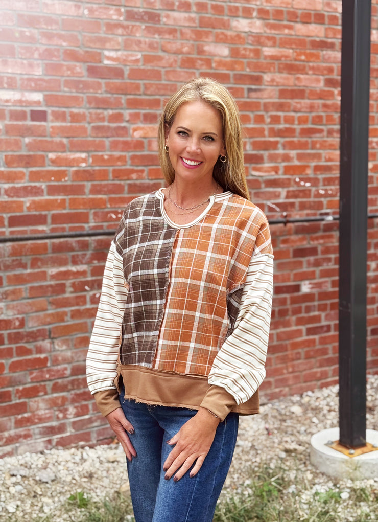 Michelle Plaid Striped Top