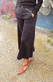 Becca Denim cropped Gaucho Pant- Black