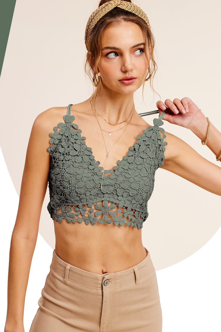 Crochet Bralette- Green