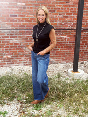 High Neck Sleeveless Knit Top