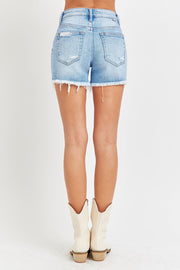 Risen High Rise Pikaboo Denim Shorts