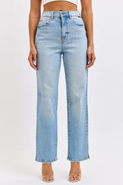 Cello Super High Rise Dad Jean With Mini Slit