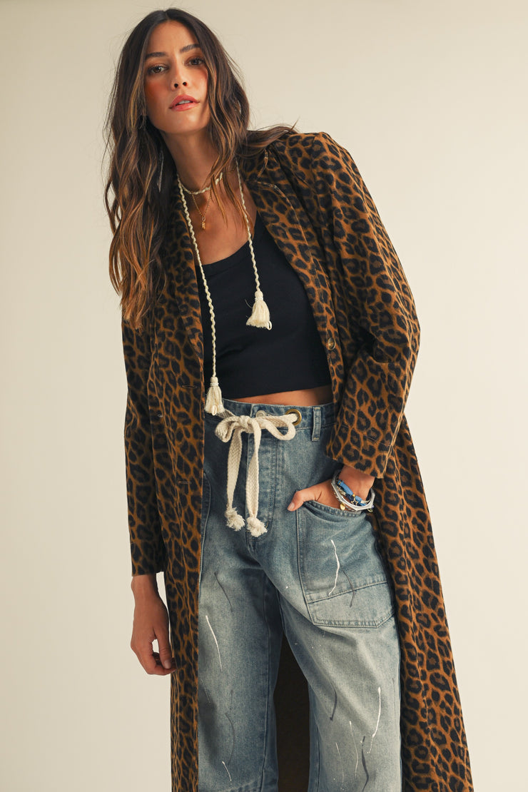 French Leopard Long Jacket