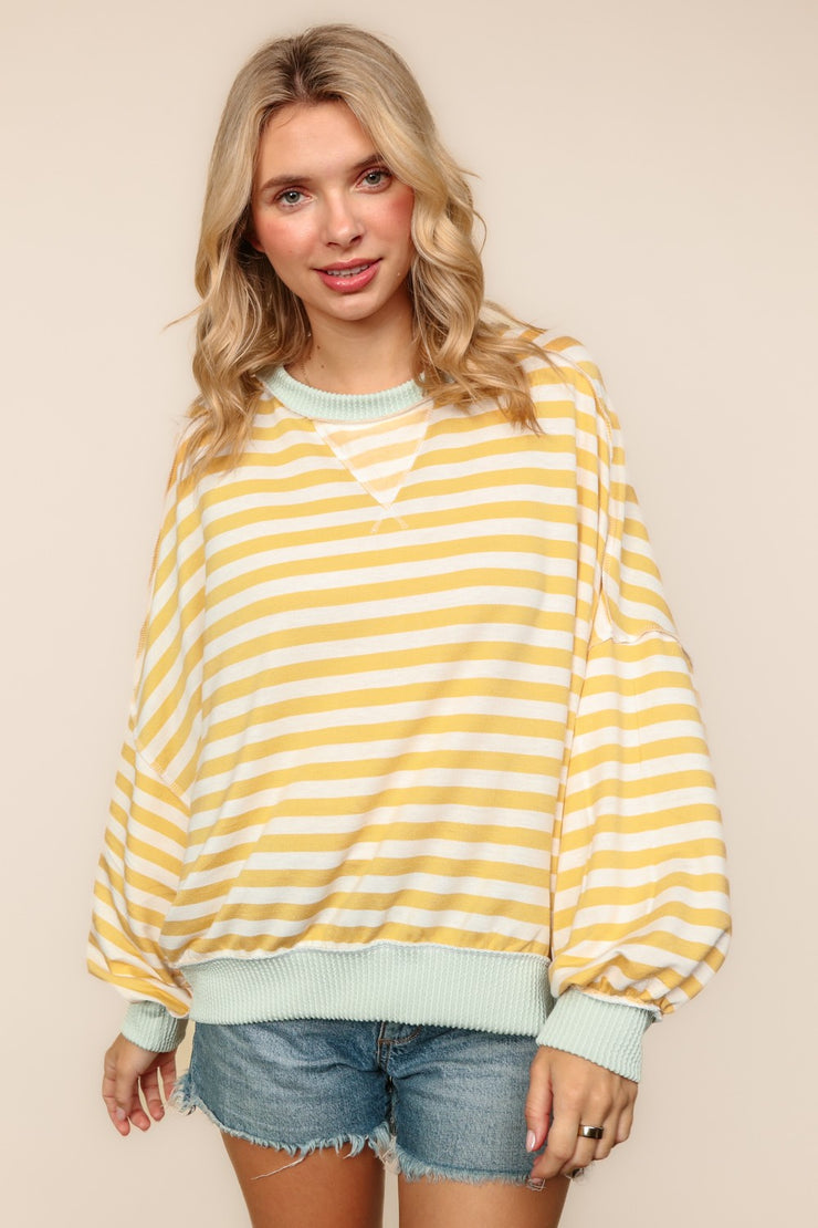 Nora Striped Top-Green