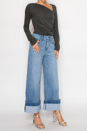 Tummy Control High Rise A-wide Jeans