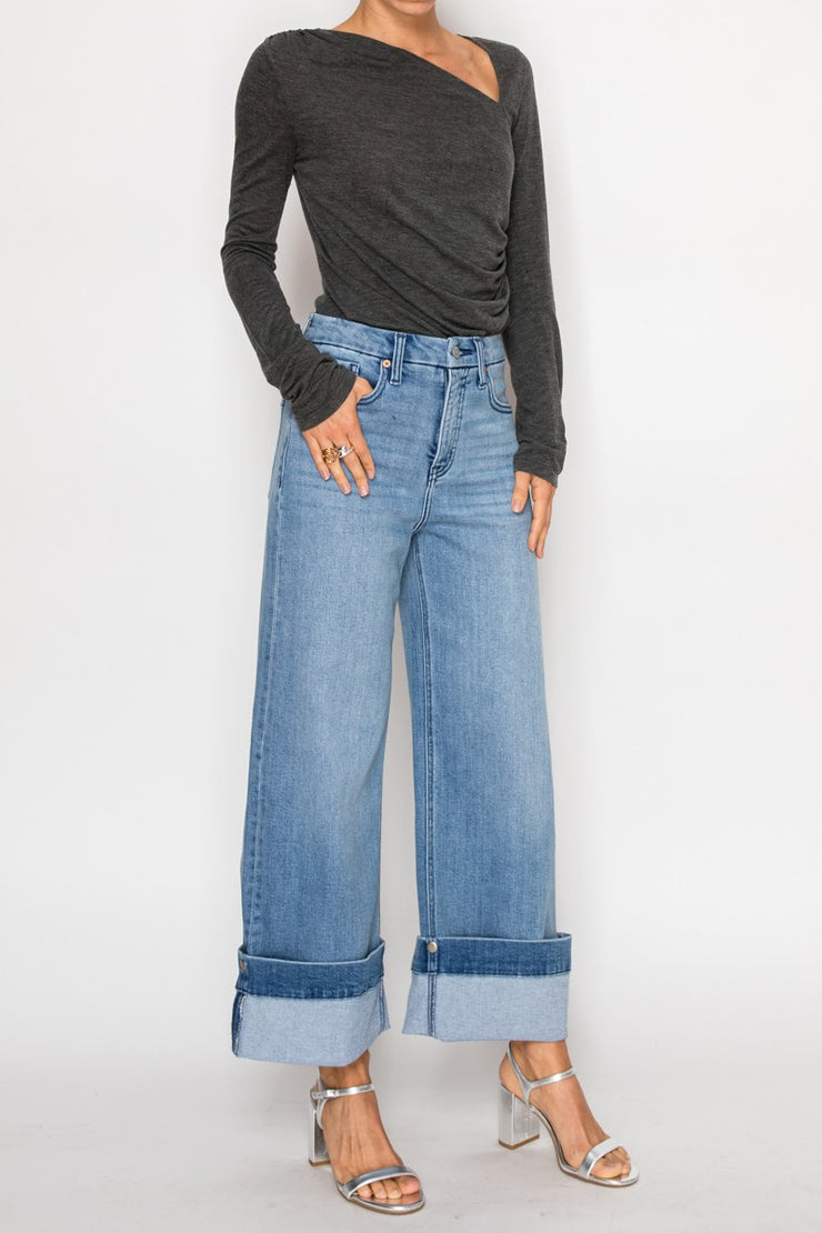 Tummy Control High Rise A-wide Jeans