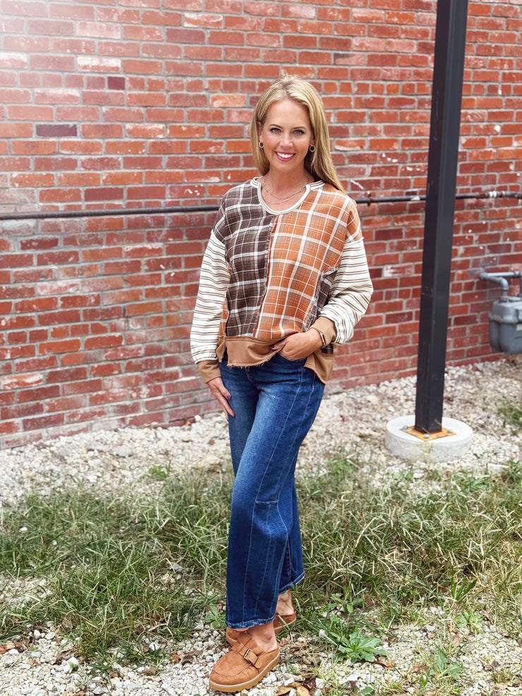 Michelle Plaid Striped Top