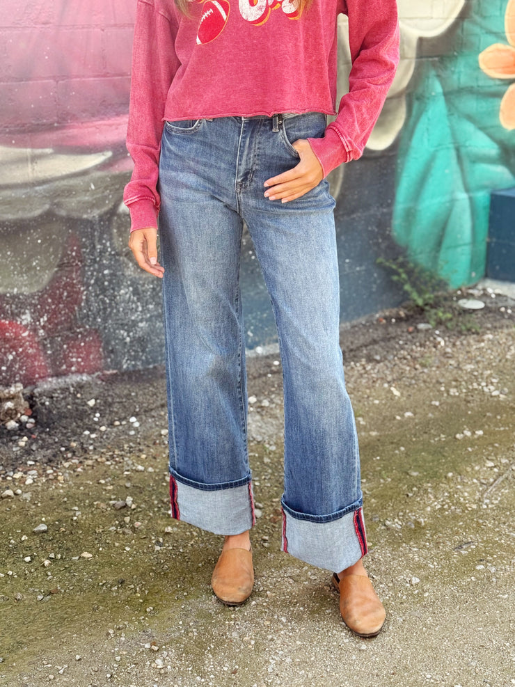 Cuff it Up Wide Leg Jeans