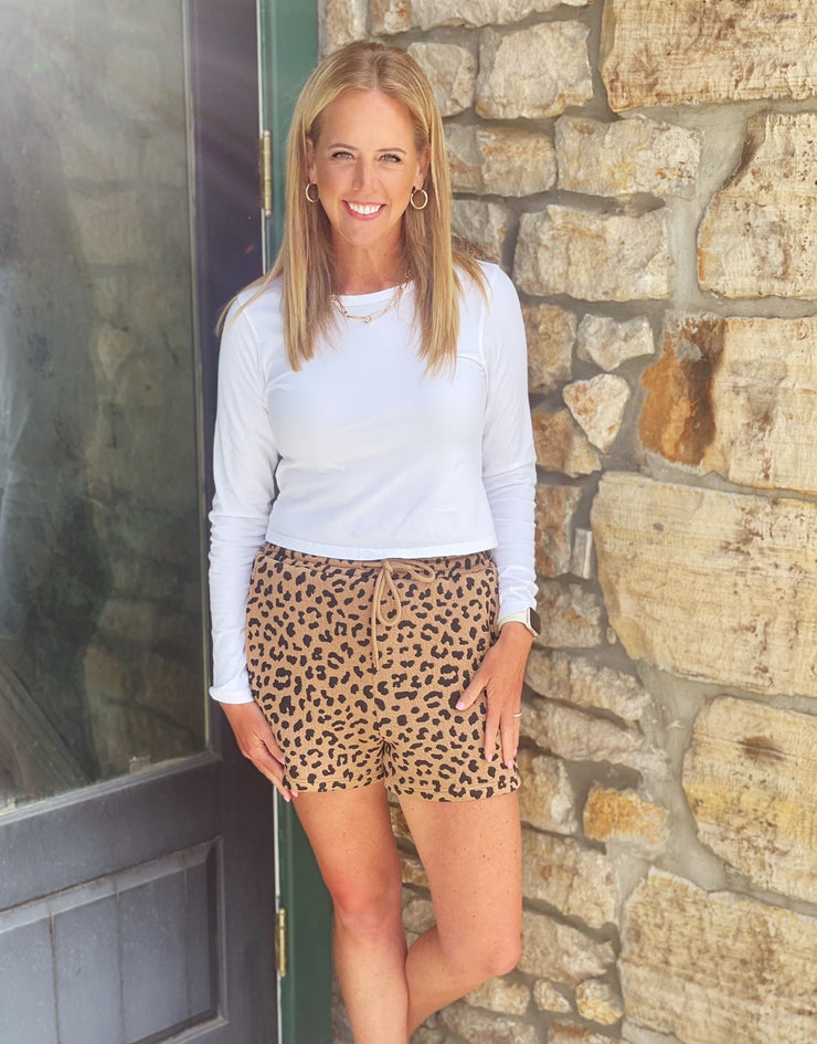 Leopard Knit Shorts