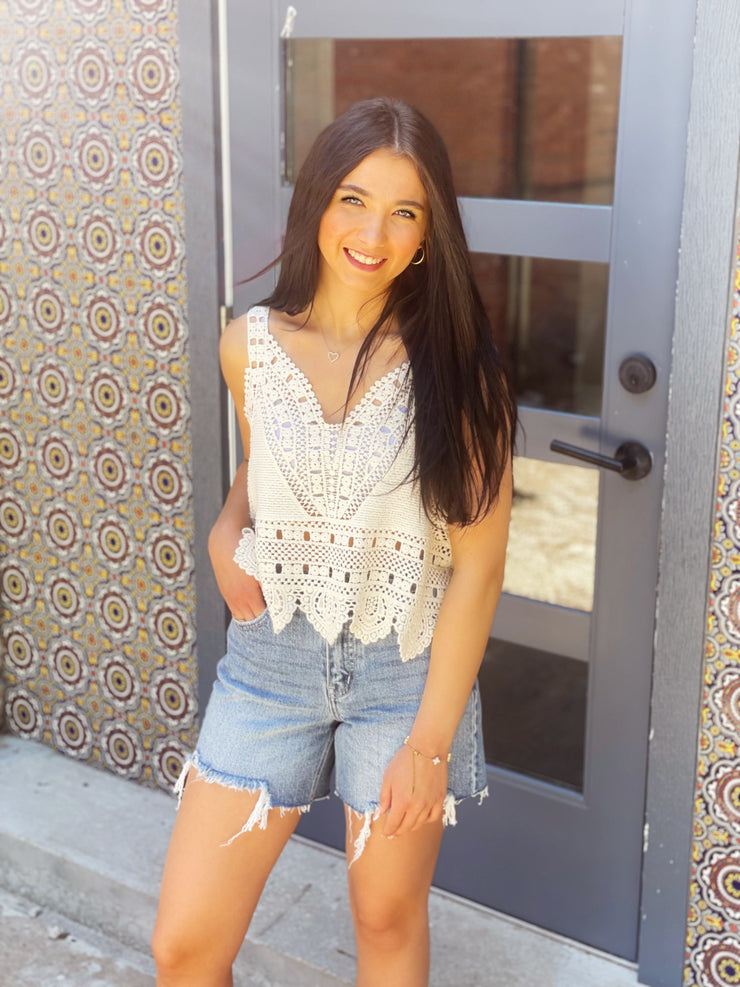 Crochet Tank- Natural