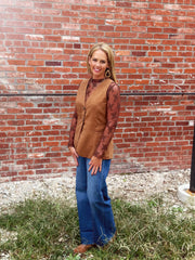 Sleeveless V-neck Tailored Button Vest