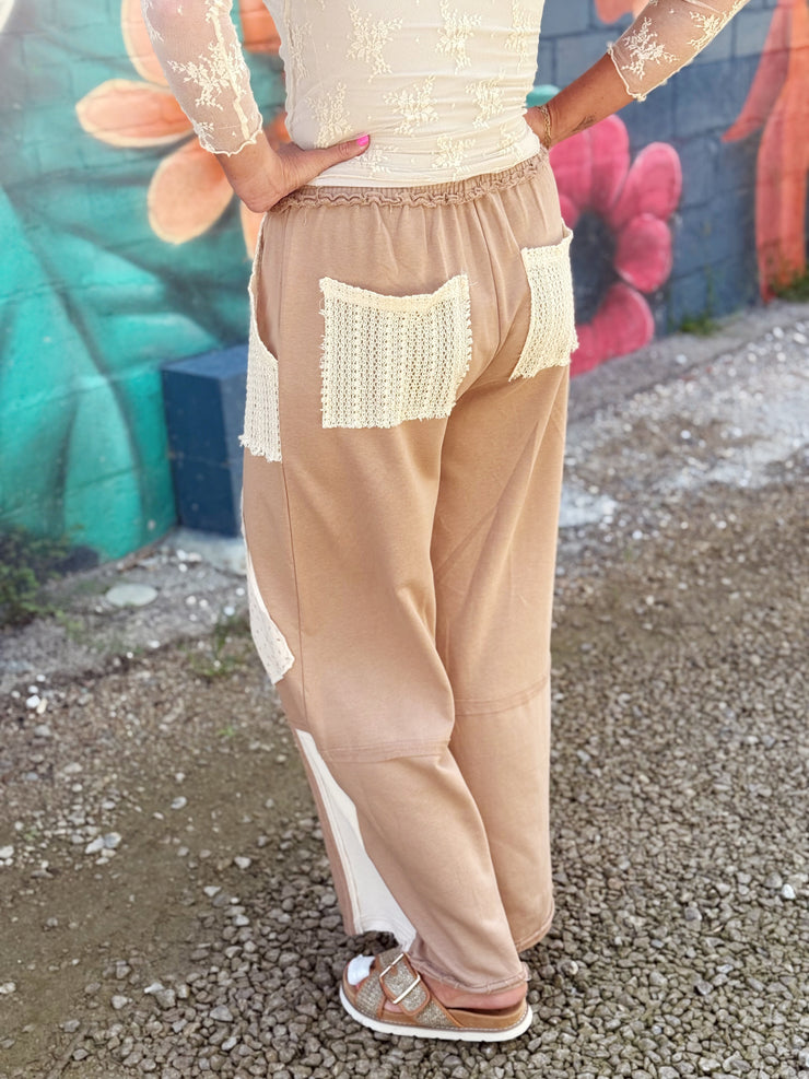 Patchwork Wide Leg Pant