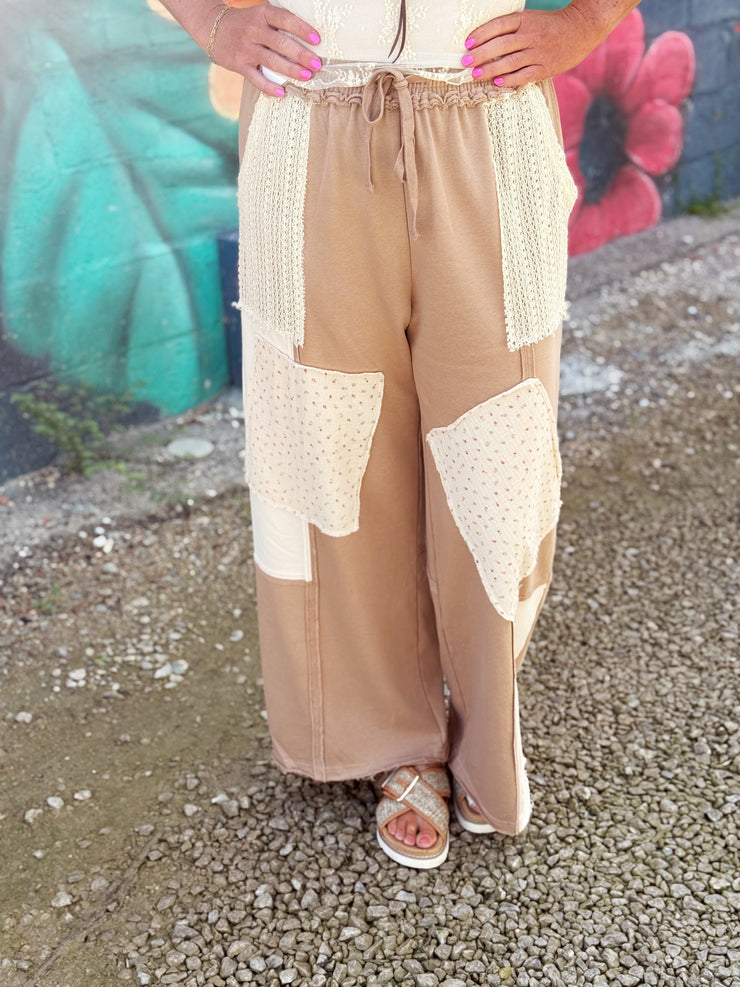 Patchwork Wide Leg Pant