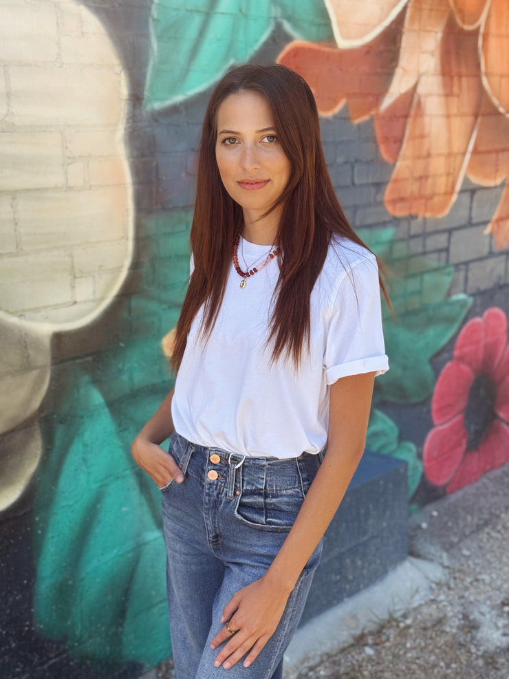 Classy Boxy Fit Tee- White