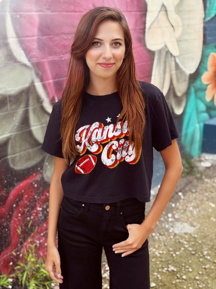 Kansas City Football Crop- Black