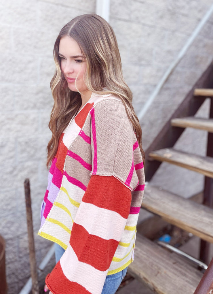Mixed Color Pullover Sweater