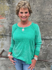 Heidi Mineral Washed Top-Green