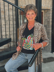 Leopard Knit Jacket