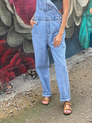 Denim Straight Leg Overall- Lt Wash