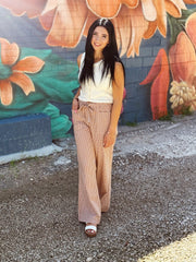 Gingham Pants- Taupe