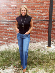 High Neck Sleeveless Knit Top