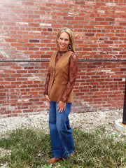 Sleeveless V-neck Tailored Button Vest