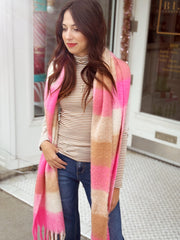 Mocha Striped Turtle Neck Top