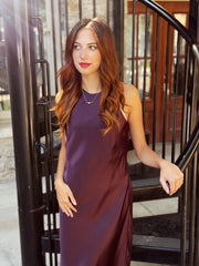 Pia Plum Satin Dres