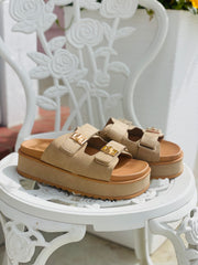 Double Buckle Sandal-Taupe
