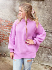 Side Slit Sweater- Mauve