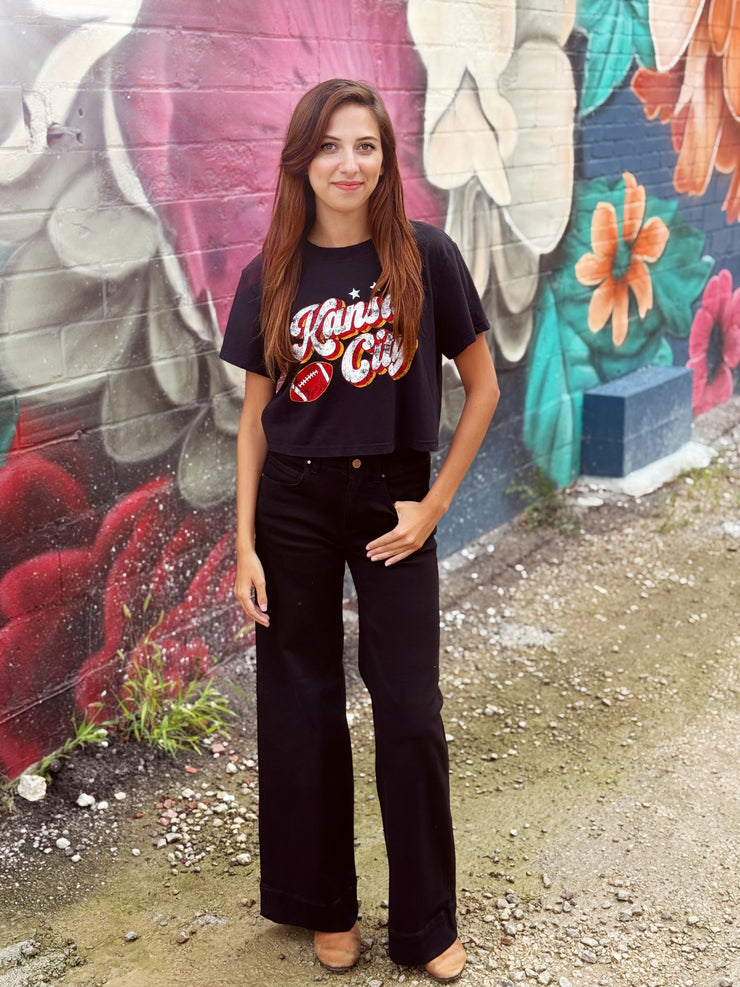 Kansas City Football Crop- Black