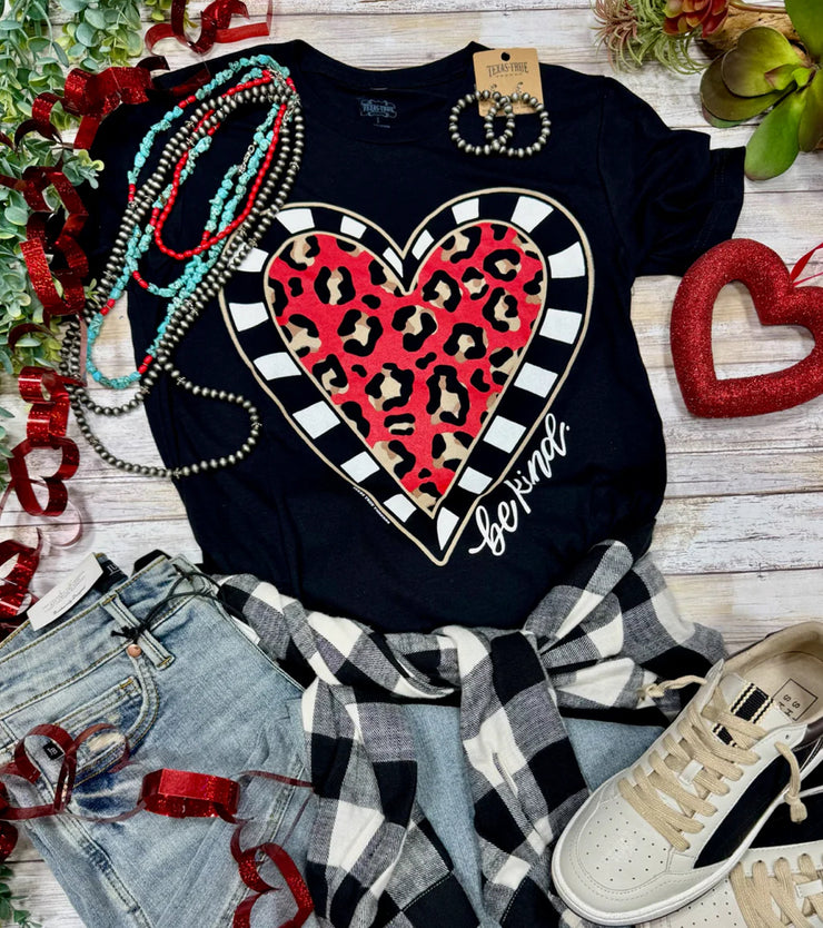 Be Kind Leopard Heart Graphic