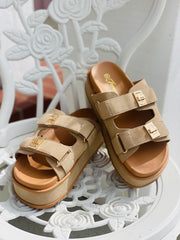 Double Buckle Sandal-Taupe