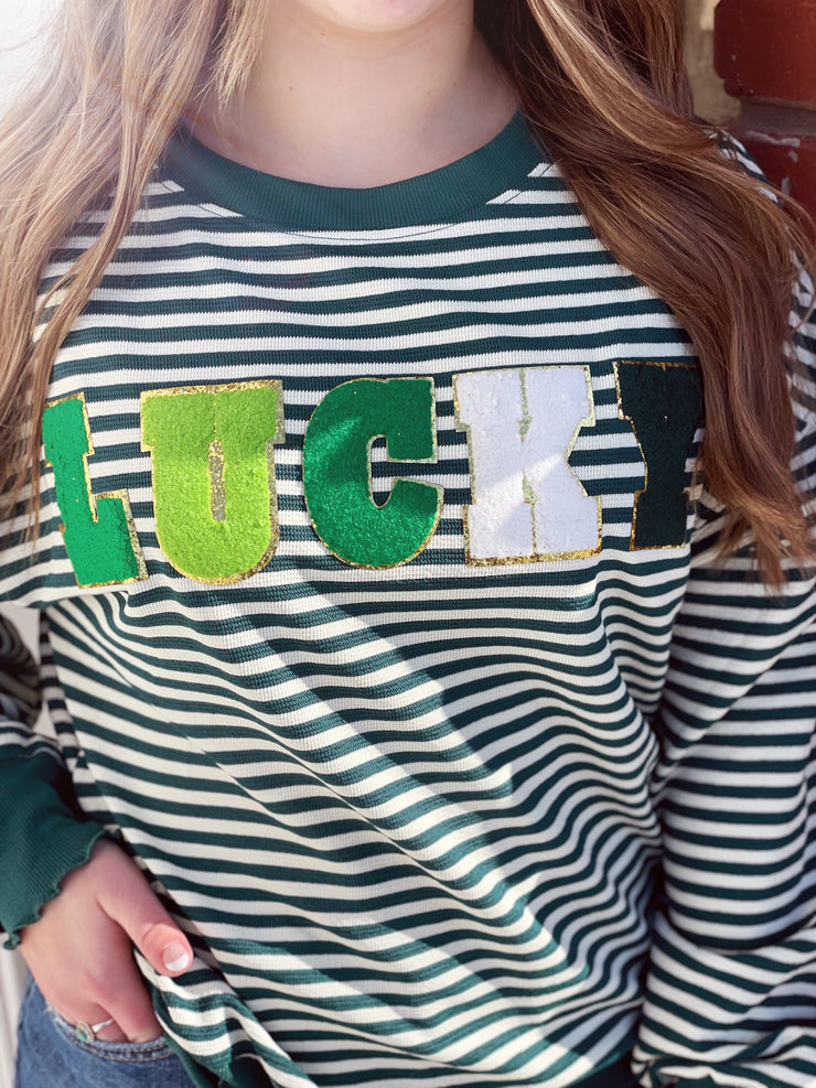 LUCKY Striped Sweatshirt