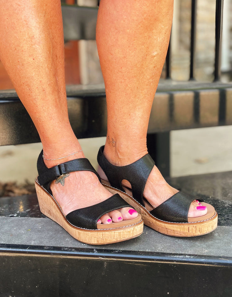 Corky Five OClock Somewhere Wedge-Black