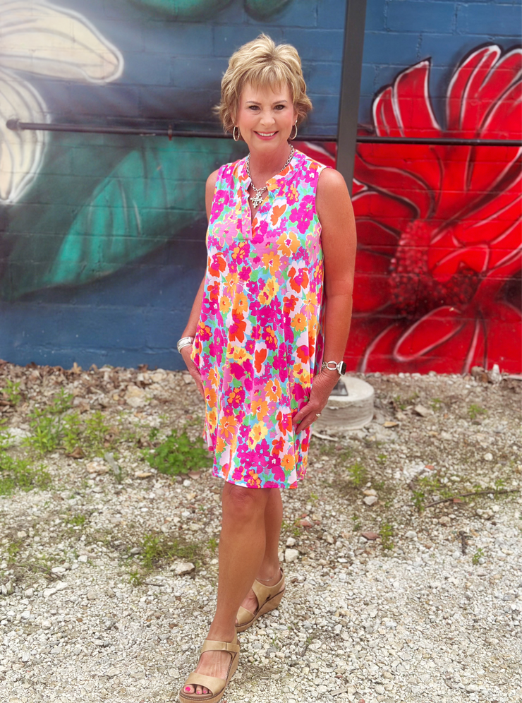 Floral Flattering A-Line Dress