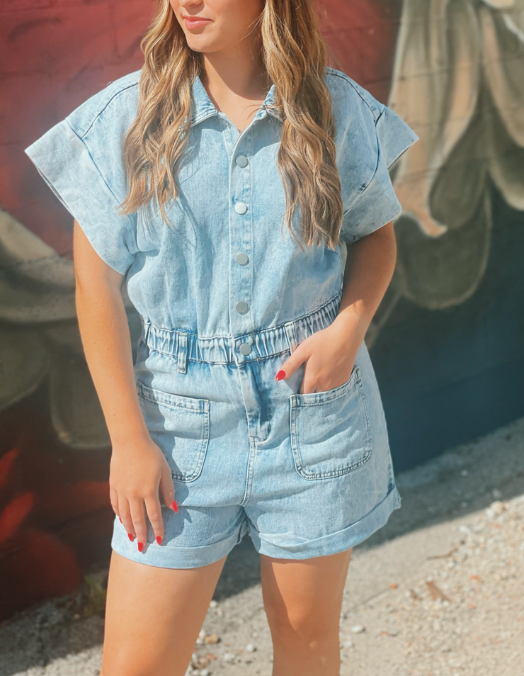 Denim Romper