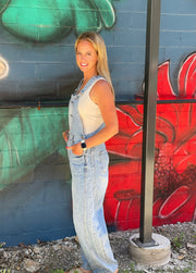 Denim Overalls- Lt Wash
