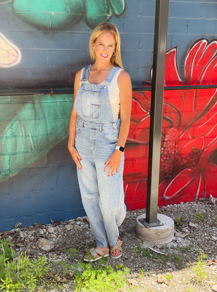 Denim Overalls- Lt Wash