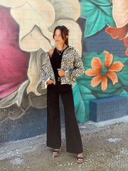 Leopard Denim Jacket