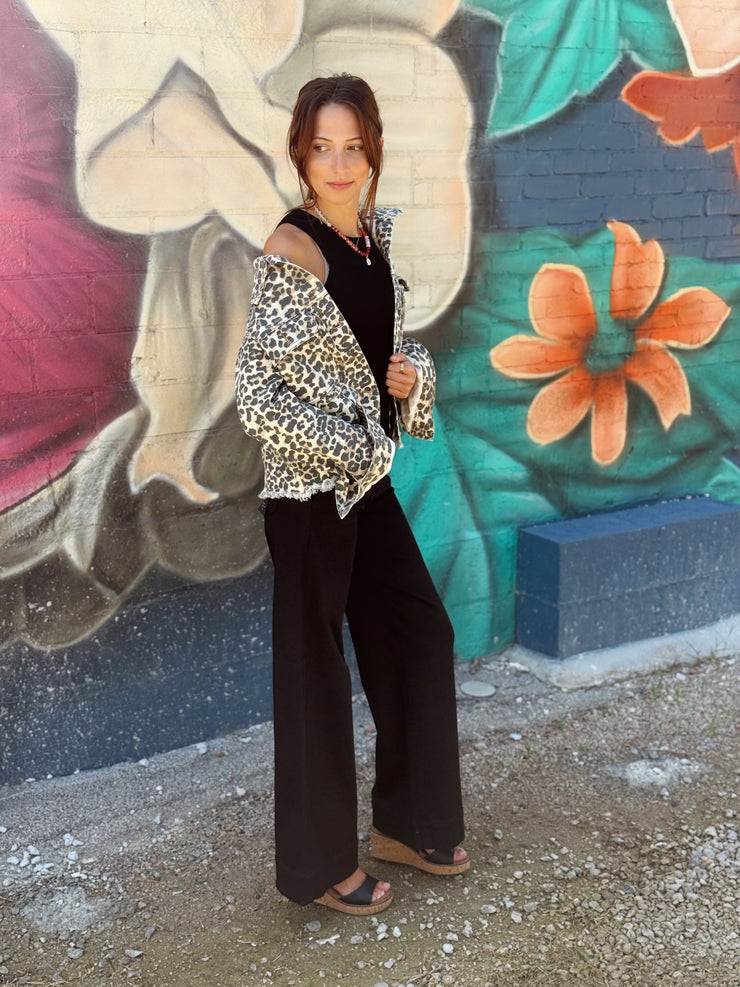 Leopard Denim Jacket
