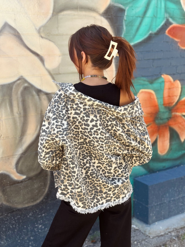 Leopard Denim Jacket