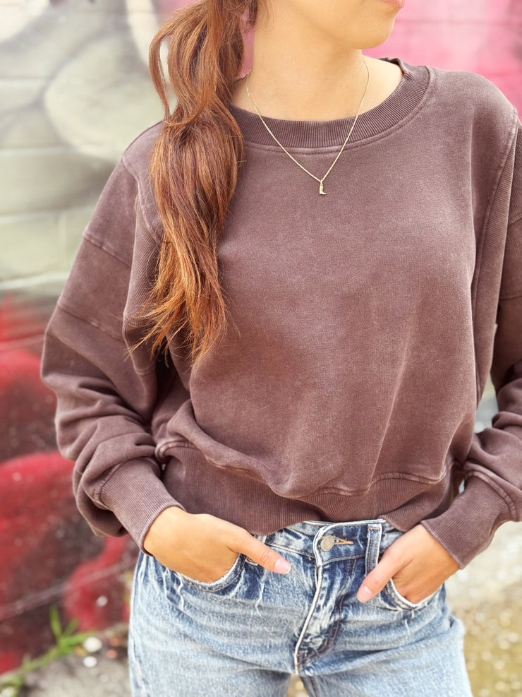 Mineral Luxe Pullover- Espresso