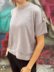 Brushed Hacci Dolman Top-Espresso