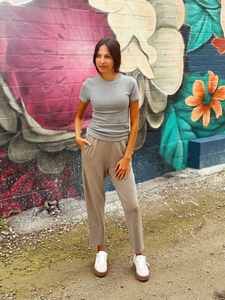 Laguna Soft Drape Pant- Warm Grey