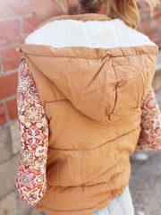 Puff Sherpa Vest-Spice