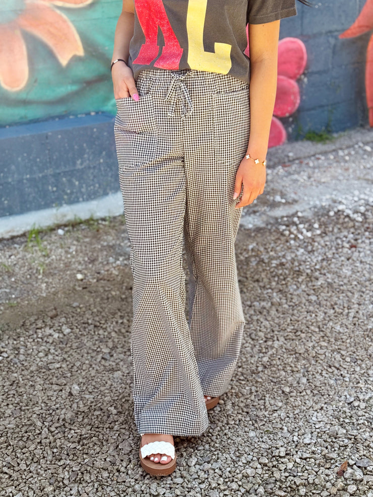 Gingham Pants- Black