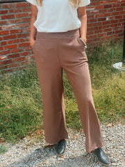 Mocha Ribbed Pant- Reg and Plus